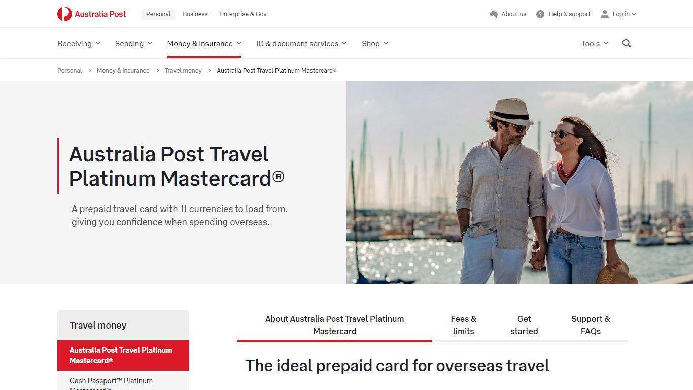 Australia Post Travel Platinum Mastercard® - Prepaid travel money card